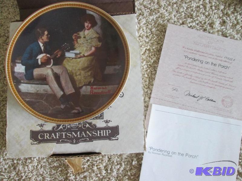 lot 288 image: Norman Rockwell collector plate, Pondering On...