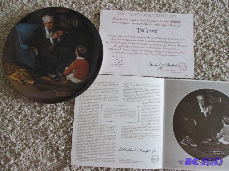 lot 293 image: Norman Rockwell collector plate, The Tycoon, ...
