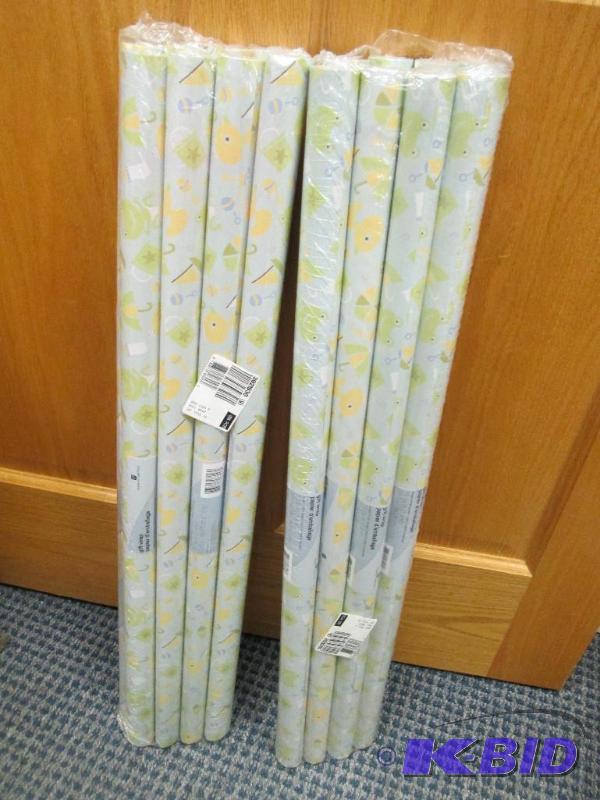 lot 45 image: Qty 16 rolls of gift wrap each roll has 15 sq...