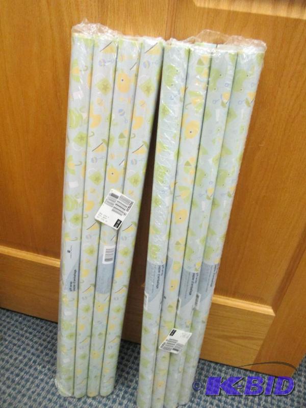 lot 46 image: Qty 16 rolls of gift wrap each roll has 15 sq...