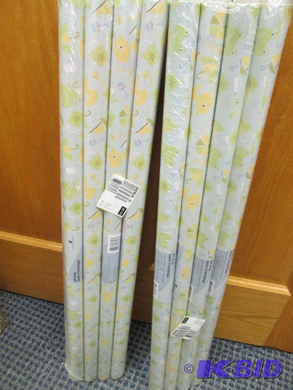 lot 47 image: Qty 16 rolls of gift wrap each roll has 15 sq...