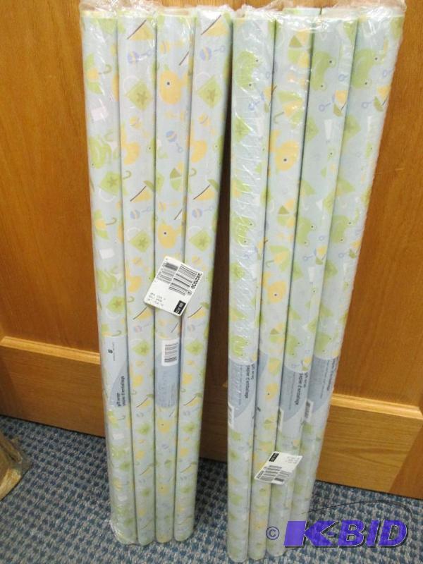 lot 48 image: Qty 16 rolls of gift wrap each roll has 15 sq...