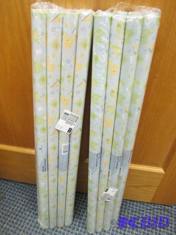 lot 49 image: Qty 16 rolls of gift wrap each roll has 15 sq...