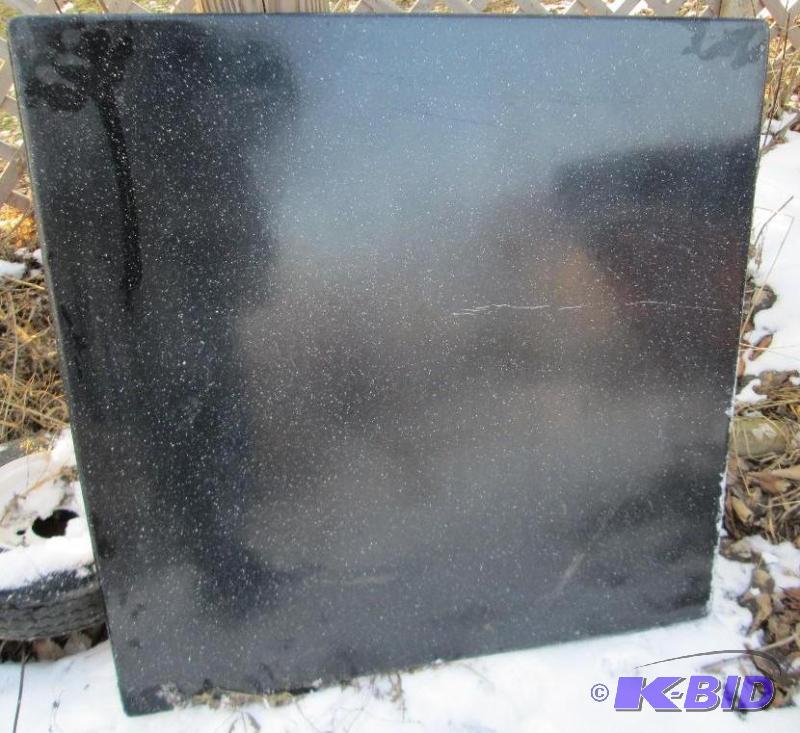 Black square poly resin table top, 35&quot a...