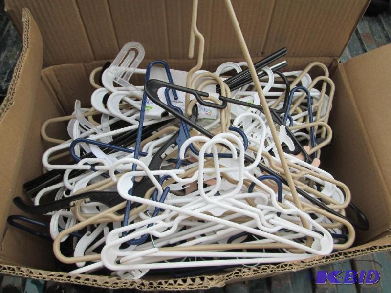 Lot of assorted kids and adult hangers, all p...