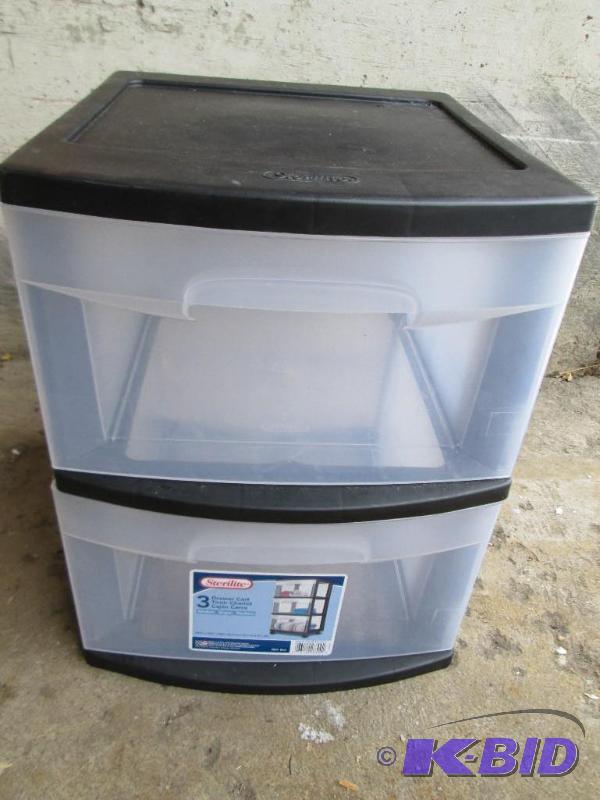 2 compartment black frame plastic storage dra...