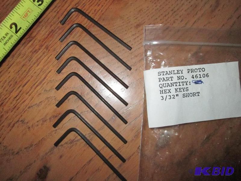 Lot of 8 Stanley Proto 332&quot hex keys, n...