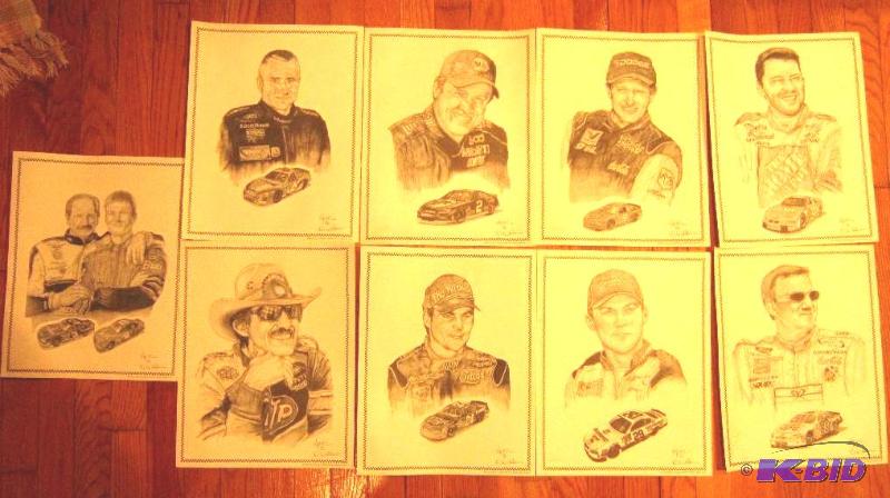 Lot of 9 NASCAR driver pictures, Includes Jef...