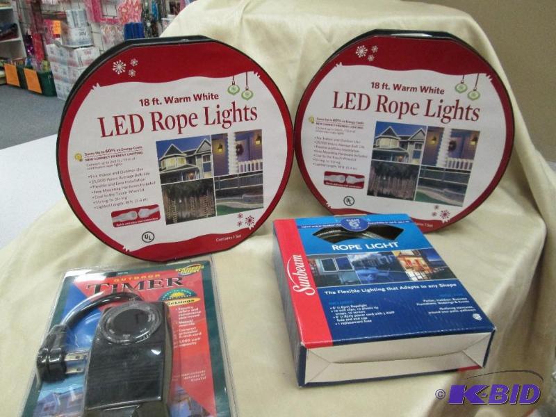 lot 105 image: 2- Warm White 18 ft Led Rope Lights, 6  rope...