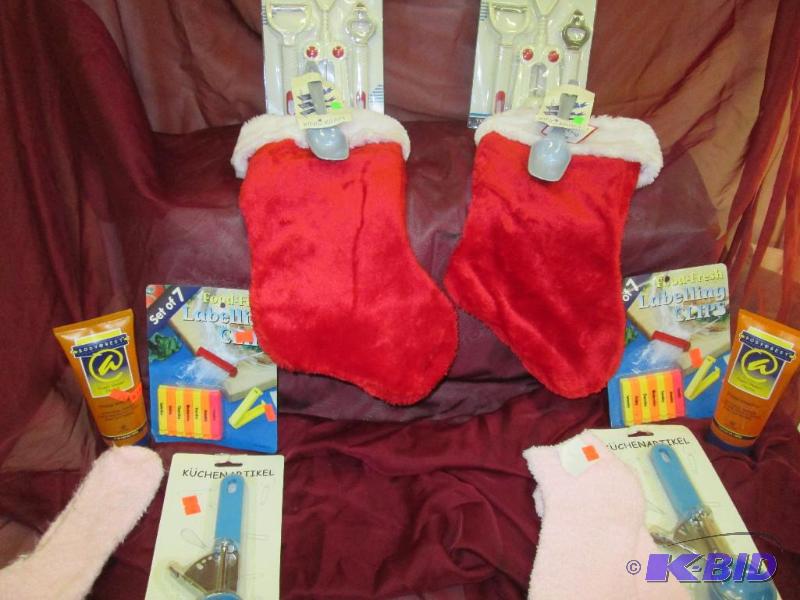 lot 142 image: stockings stuffers with two xmas stocking, sp...