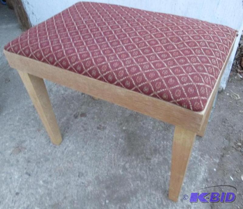 lot 153 image: Vintage piano or foot stool with solid wood l...