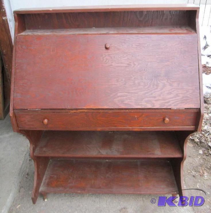 lot 159 image: Writing desk with fold up front - 37 inches w...