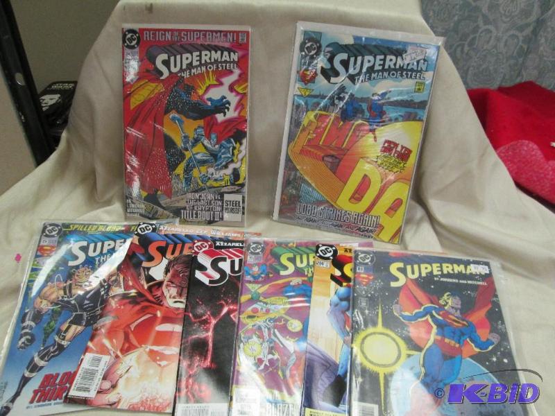 lot 19 image: Qty 8 Superman- Near mint condition...