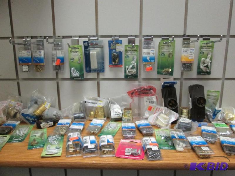 lot 202 image: various sized nailes and hooks, electrical la...