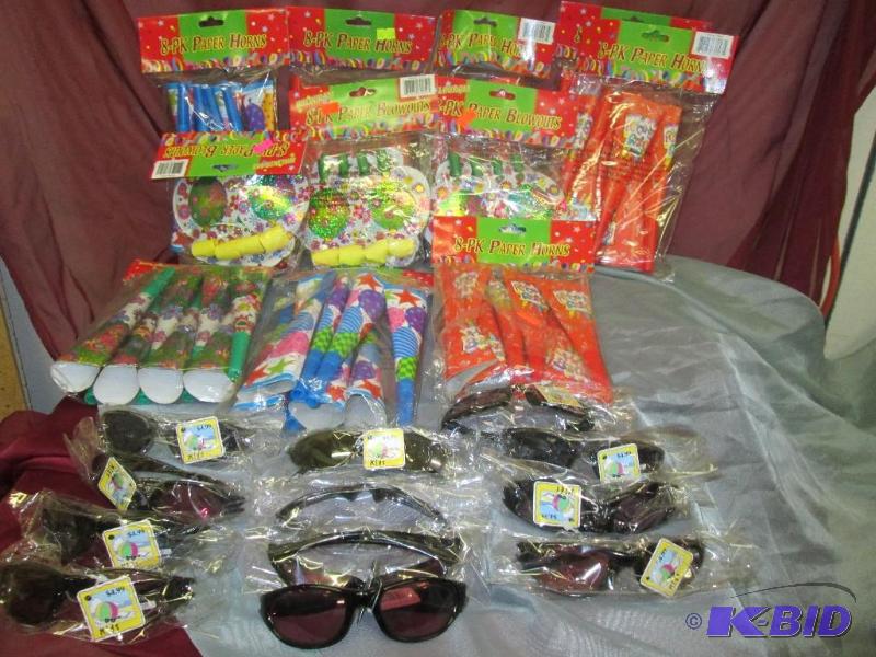 lot 224 image: birthday paper horns, paper blowouts and sung...