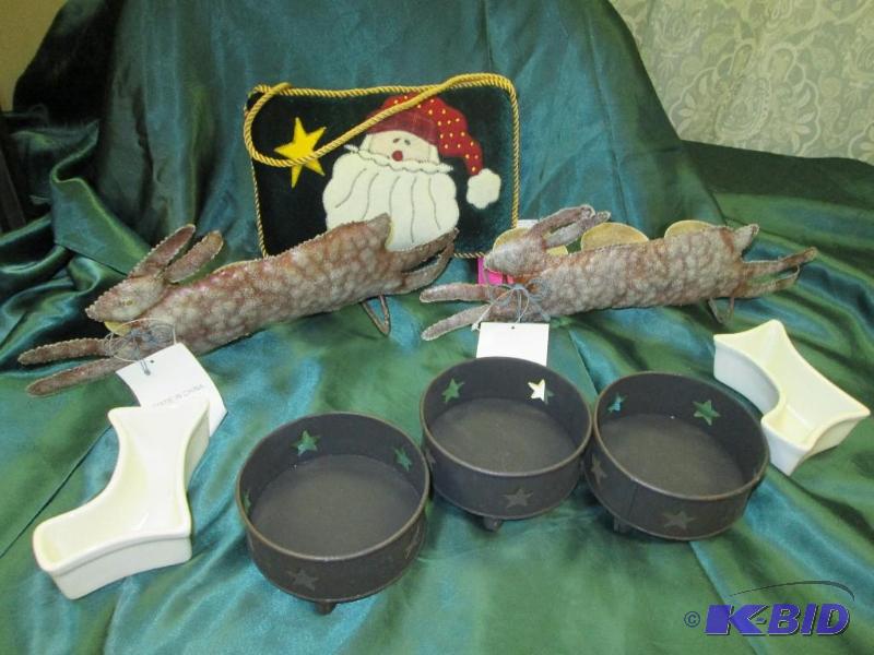 lot 241 image: varoius candle holders and L shaped candy dis...