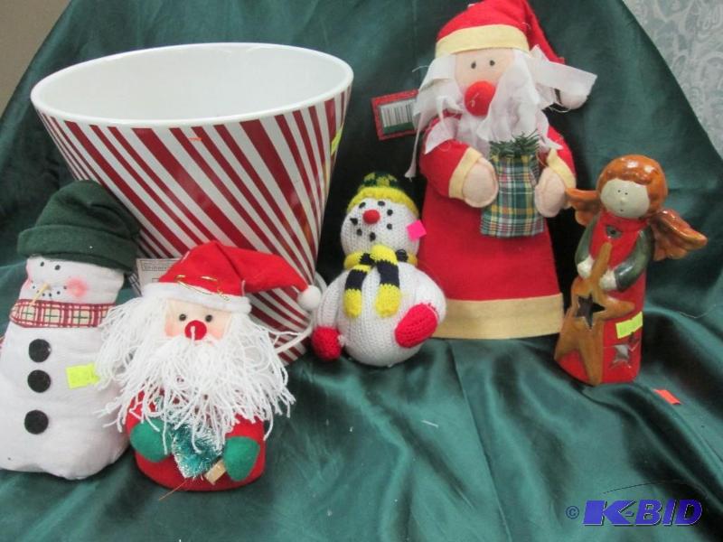 lot 261 image: flower pot and christmas decorations...
