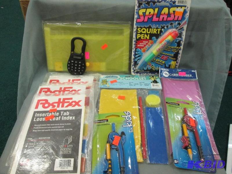 lot 288 image: tab inserts, kids school set, compass, card h...