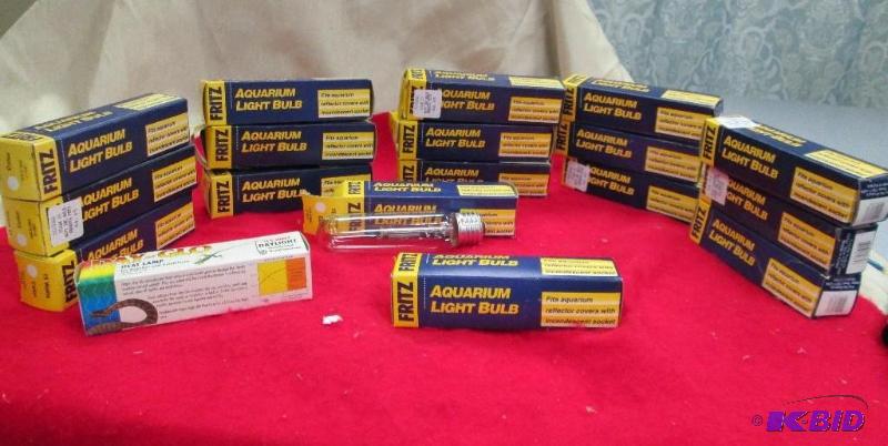 lot 57 image: Qty 18 Fritz Aquarium Light Bulbs One box has...