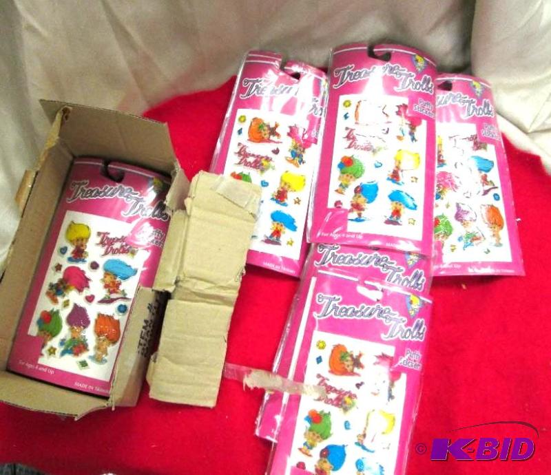 lot 58 image: 1 Box of Treasure Trolls Puffy Stickers...