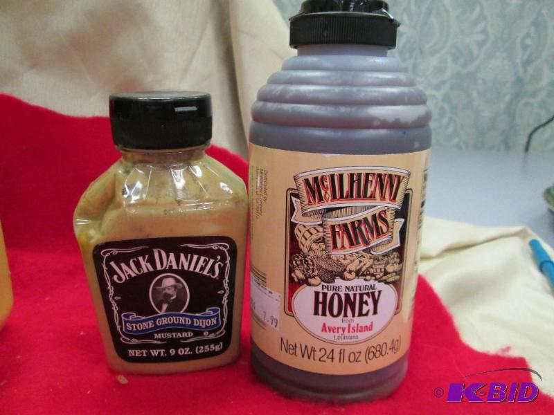 lot 63 image: Qty 2 Jack Daniels Stone Ground Dijon mustar...