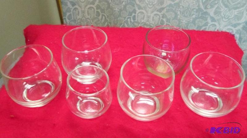 lot 73 image: Qty 6 different style and sizes of drinking g...