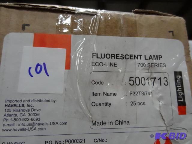 lot 101 image: New case of Havells brand 4 foot fluorescent ...