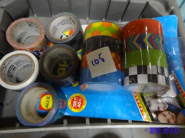 lot 105 image: New 13 rolls of tape. Includes 3m decorative ...