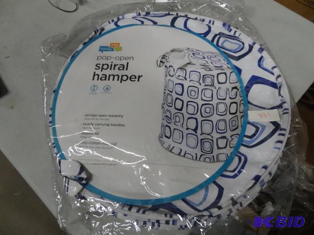 lot 11 image: New honey-can-do brand pop open spiral hamper...