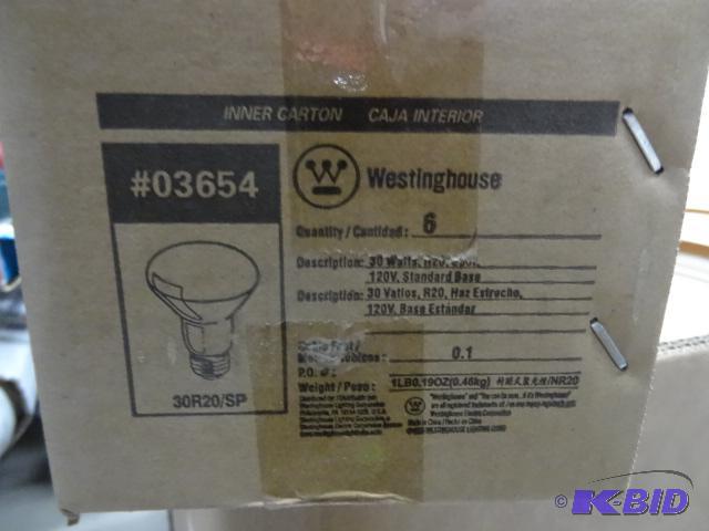 lot 117 image: New case of Westinghouse brand are 20 spot li...