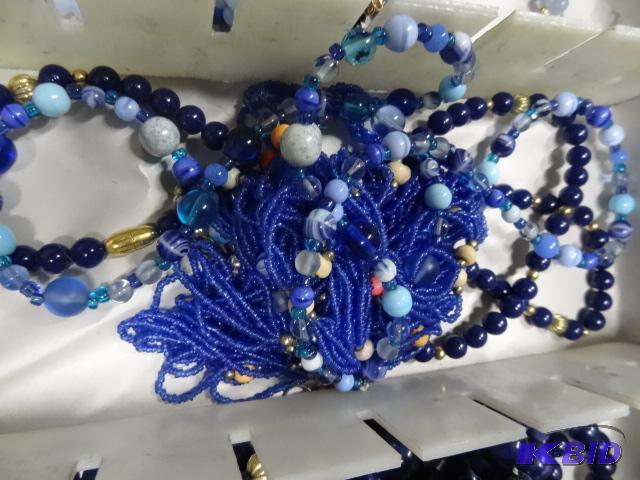 lot 131 image: Lot of 3 multi colored womens necklaces...
