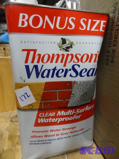 lot 172 image: New 1.2 gallon can of Thompsons water seal c...