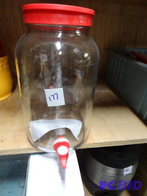 lot 177 image: New non decorated glass tapper jar. Use for m...