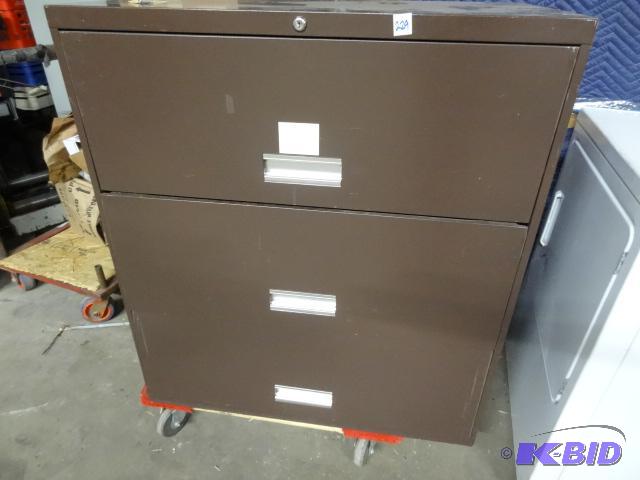 lot 229 image: Used 3 drawer lateral file. Includes pull out...