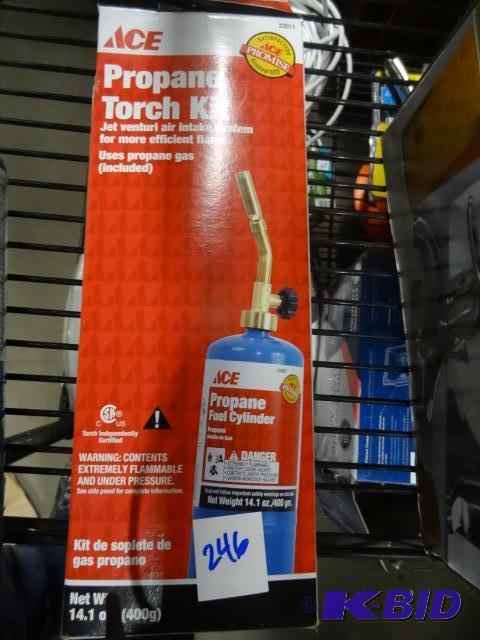 lot 246 image: New in box ace brand propane torch kit. Inclu...