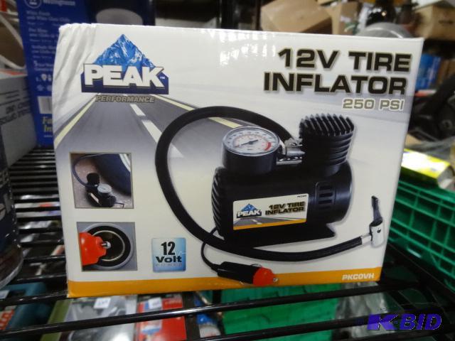 lot 267 image: New in box peak brand portable 12 volt tire i...