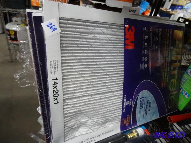 lot 269 image: New quantity 5 3 M Filtrete air filters. Four...