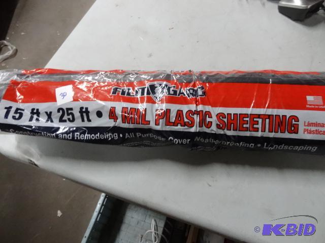 lot 30 image: New 4 mil plastic sheeting. 15 feet x 25 feet...