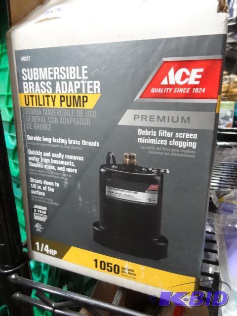 lot 313 image: New Ace brand submersible brass adapter water...