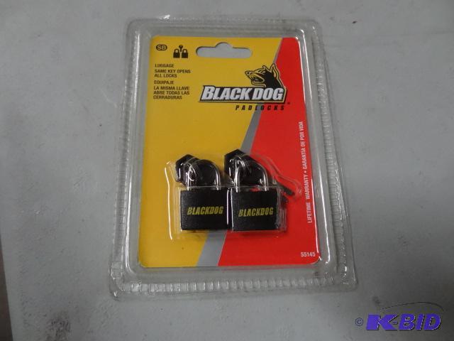lot 6 image: New Qty 3 - 2 packs of black dog padlocks. Ke...