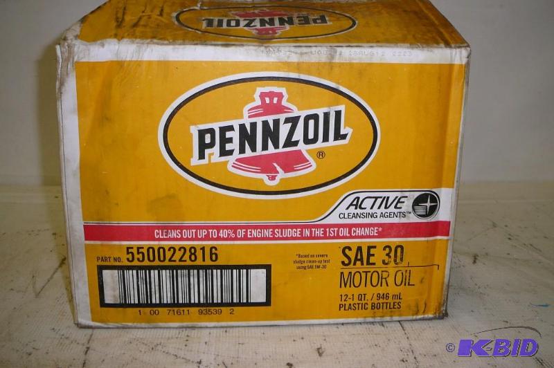 Pennzoil SAE30 12-1qt Bottles Case...