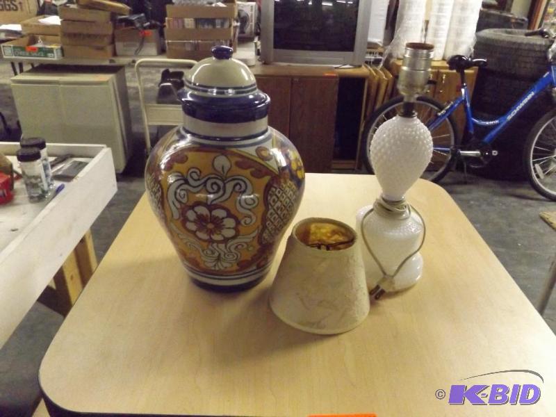 Small table lamp and Ginger Jar...