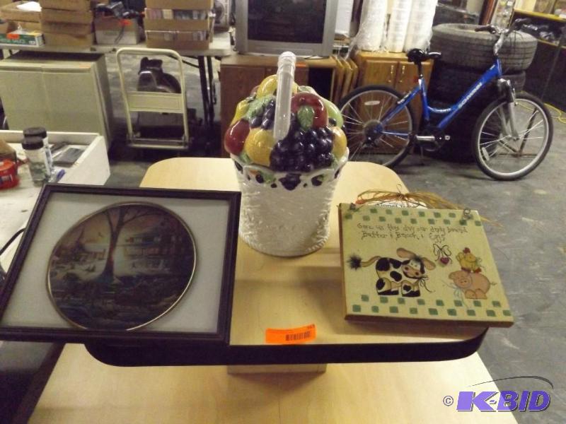 Fruit Basket Cookie Jar, wall plaque and fram...