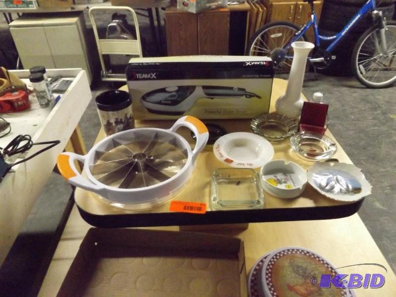 Lot of Household misc, Advertising ash trays,...