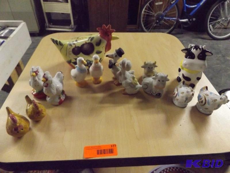 Salt and Pepper Shaker sets and chicken figur...