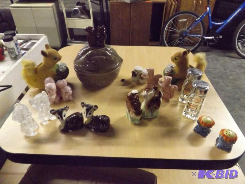 Salt and Pepper Shaker sets and a squirrel wi...