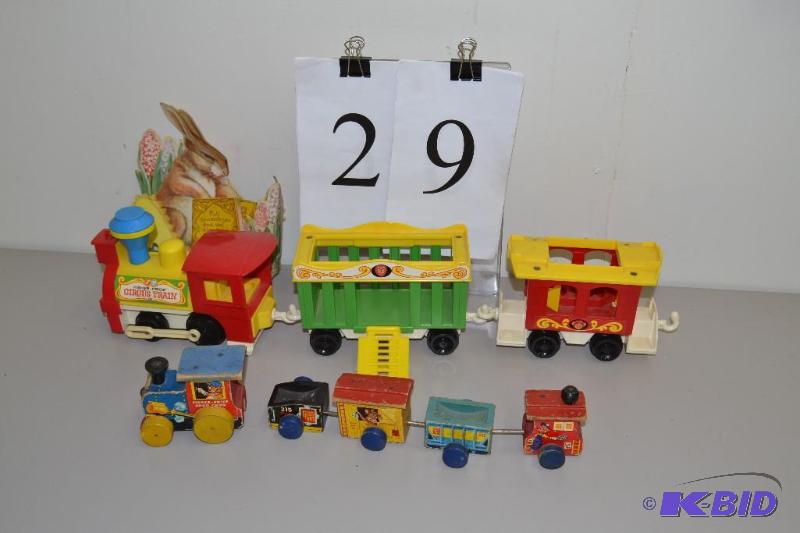 lot 29 image: Fisher Price trains, vintage bunny