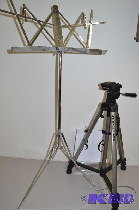 lot 36 image: Music stand and tri-pod