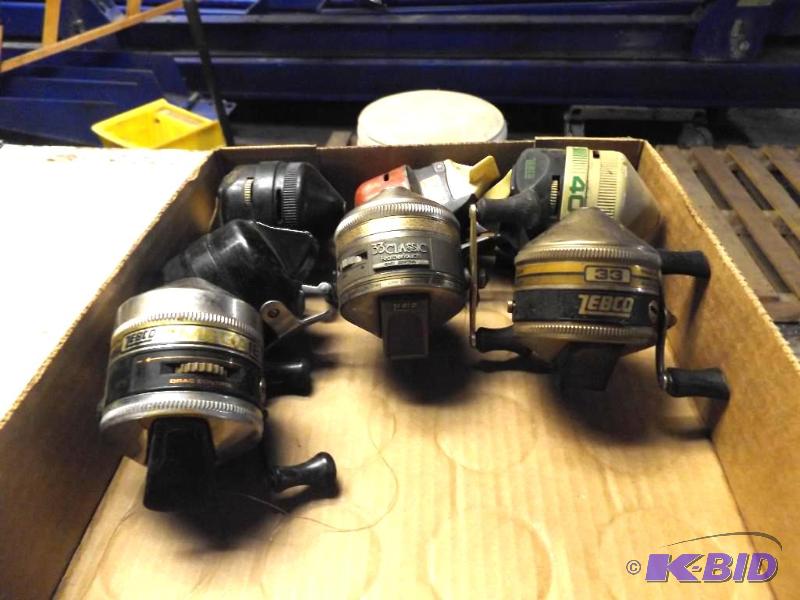 7 older Fishing Reels, mostly Zebcos...
