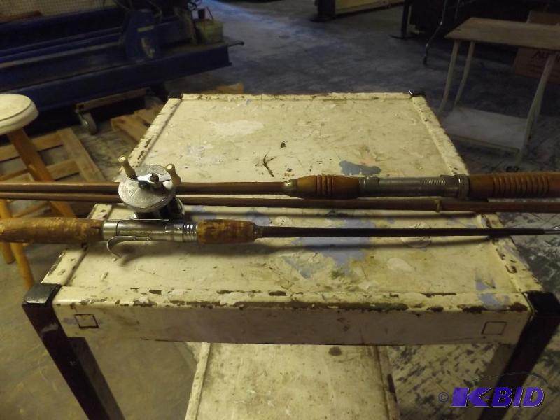 Old fishing Rod and Reel, Columbia Rod...